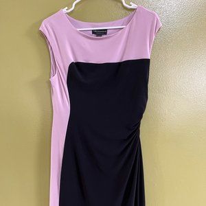 Pink & Black Sleeveless Sheath Dress
